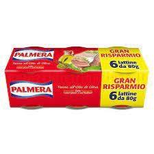 TONNO OLIO OLIVA PALMERA SCATOLA  GR. 80x6