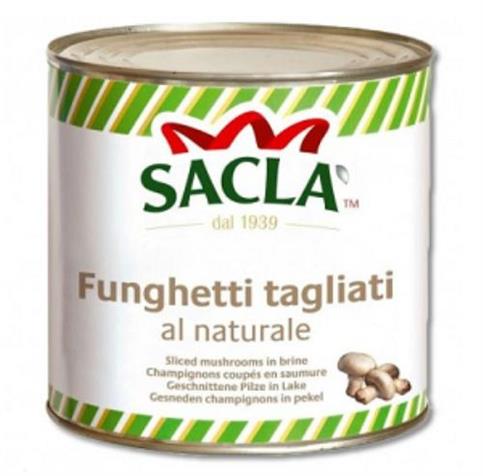 FUNGHI CHAMPIGNON TAGL. NAT. GR 2500/1380  LATTA  SACLA