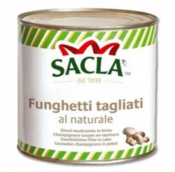 FUNGHI CHAMPIGNON TAGL. NAT. GR 2500/1380  LATTA  SACLA